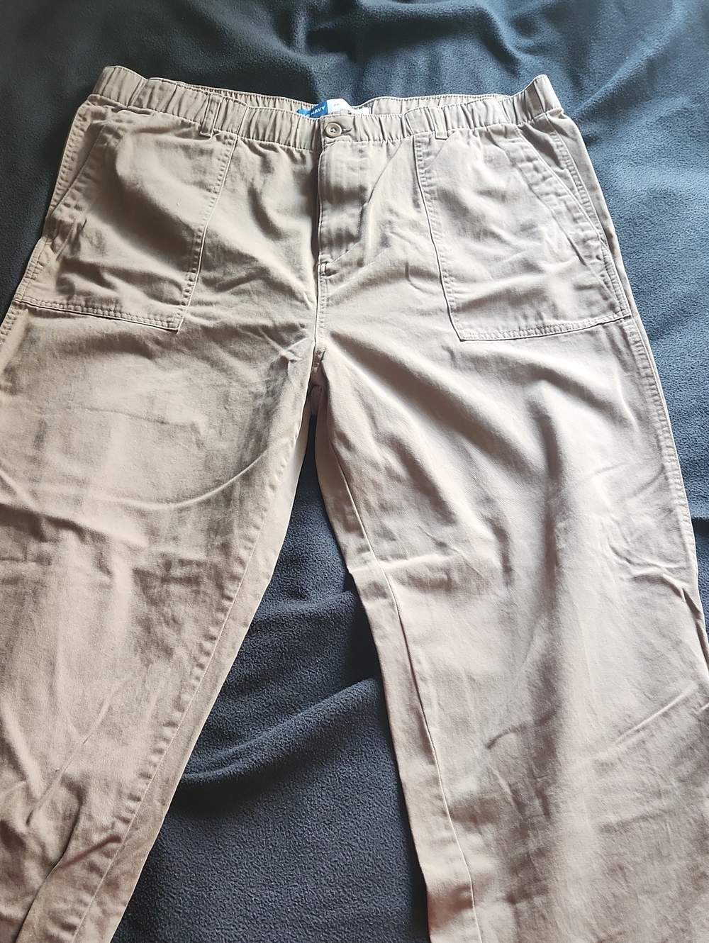 Old Navy Men's Light Khaki Elastic-Waist Chinos